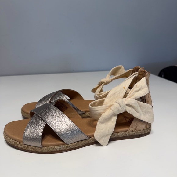 UGG Silver and Cream Women's Sandals - Picture 2 of 9
